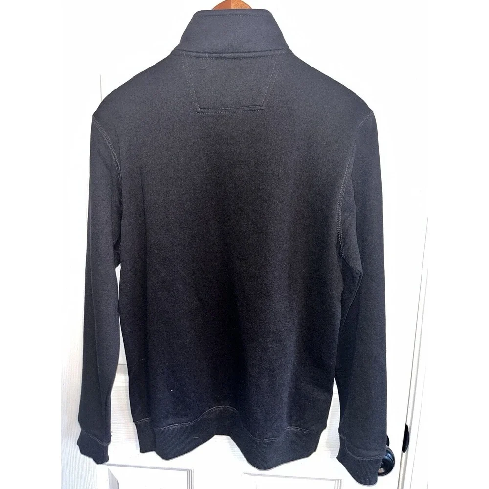 New Izod 1/4 Zip Black‎ Knit Pullover Long Sleeve Shirt Mens S